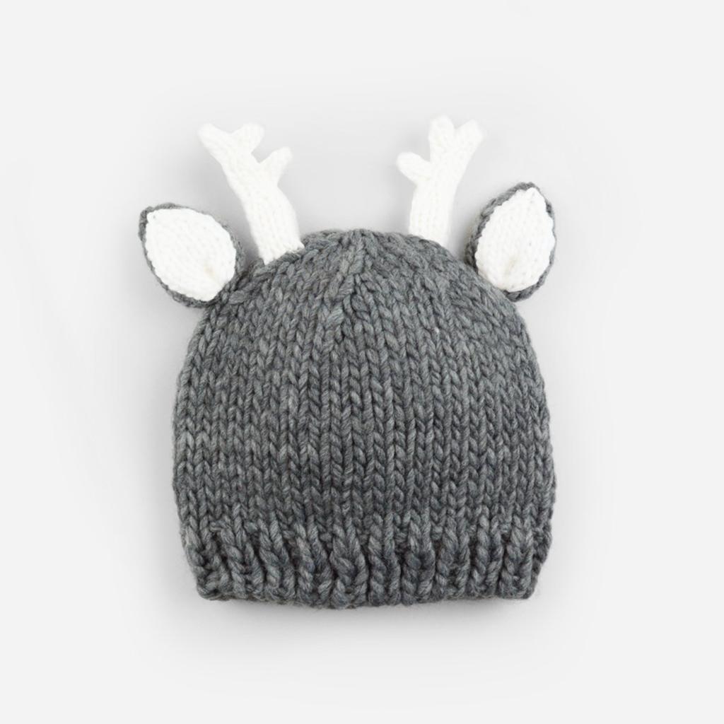 Cuddle Sleep Dream Hartley Deer Gray Knit Hat