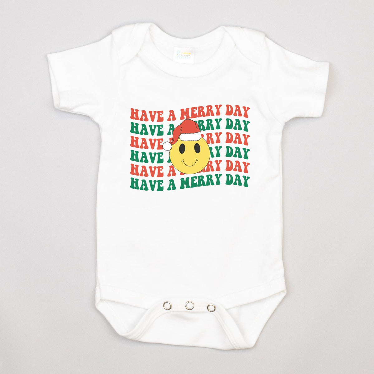 Cuddle Sleep Dream Have a Happy Christmas Smiley | White Bodysuit