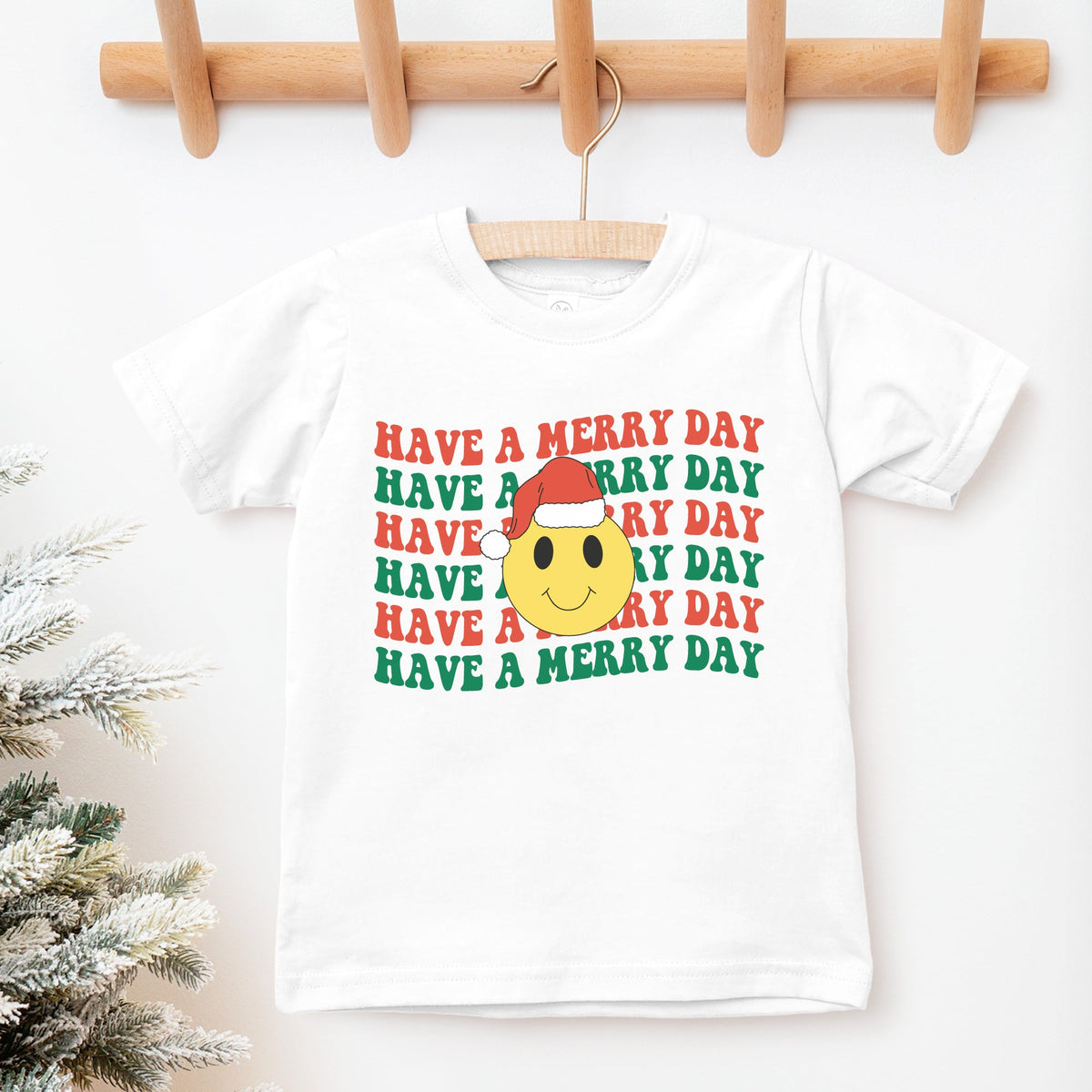Cuddle Sleep Dream Baby &amp; Toddler Tops Have a Merry Day Smiley | White Tshirt