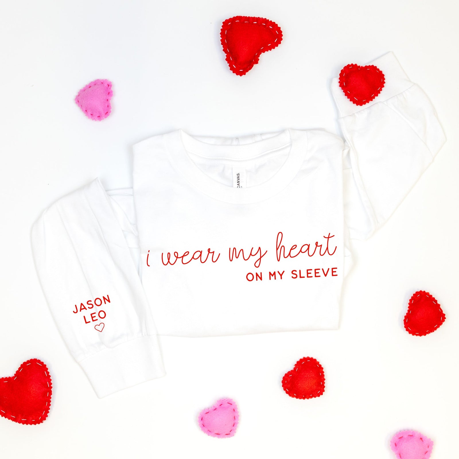 Cuddle Sleep Dream Heart on My Sleeve | White Tshirt