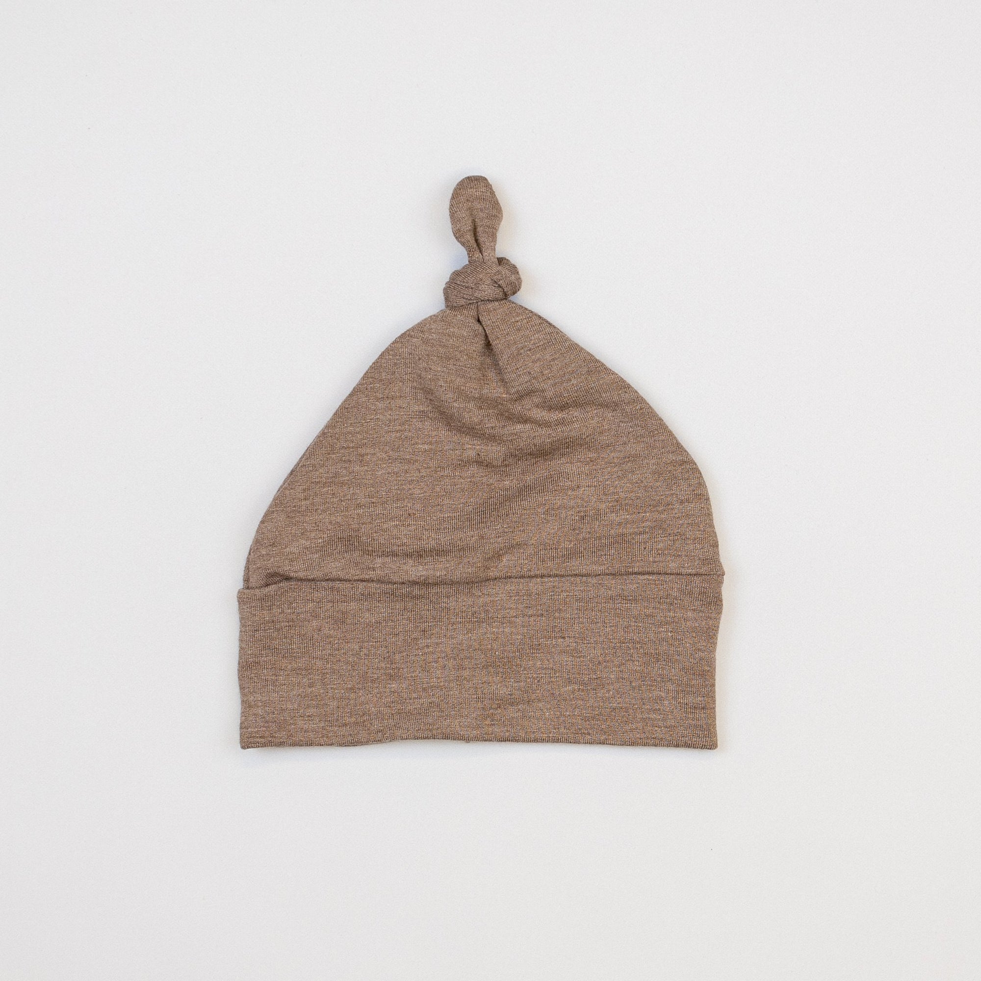 Heathered Brown Knot Hat