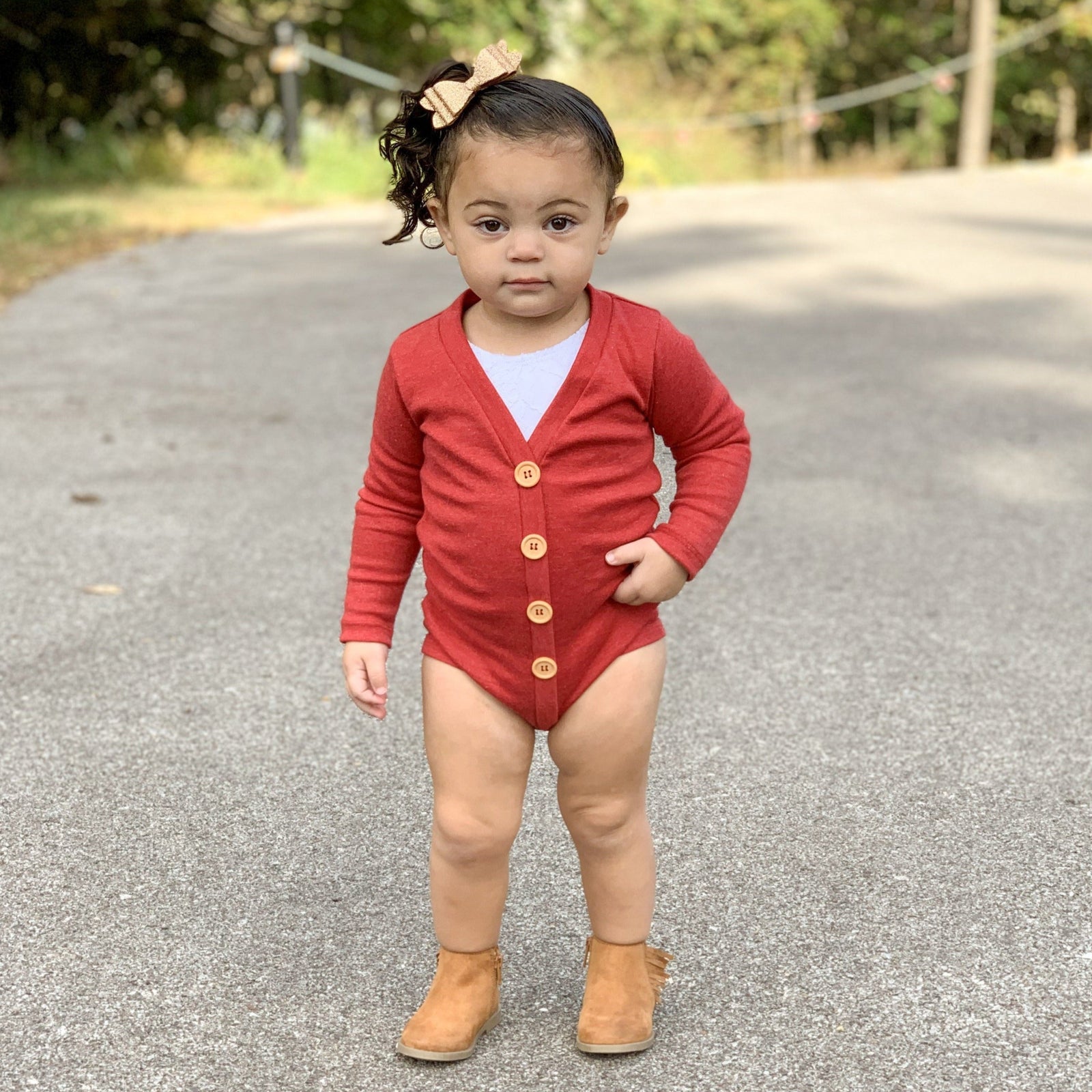 Heathered Red Cardisuit