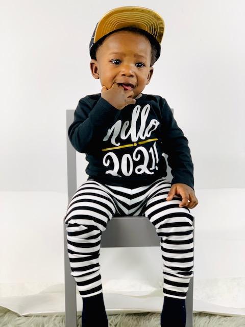 Cuddle Sleep Dream Newborn Long Sleeve Hello 2023 | Black Bodysuit