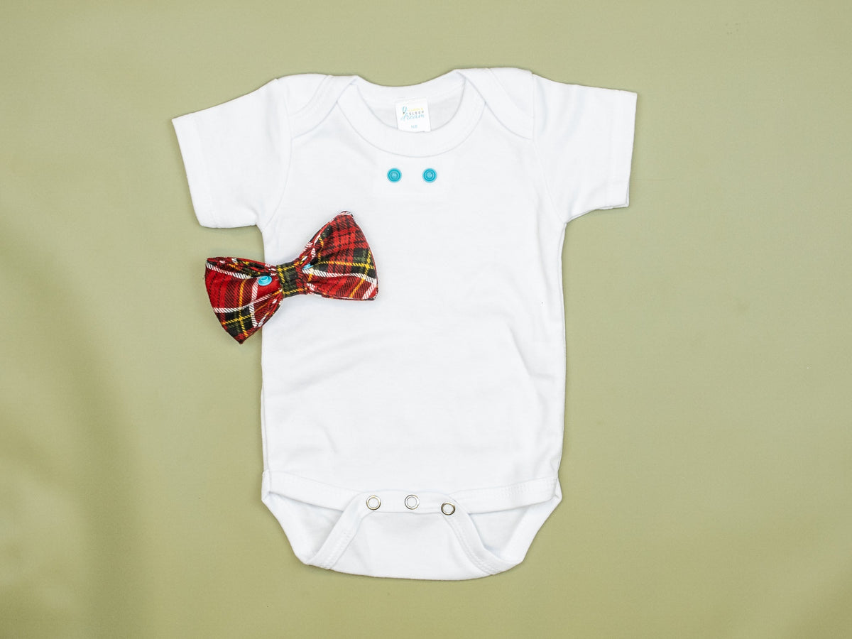 Cuddle Sleep Dream Bowtie Bodysuit Heritage Plaid Bowtie Bodysuit