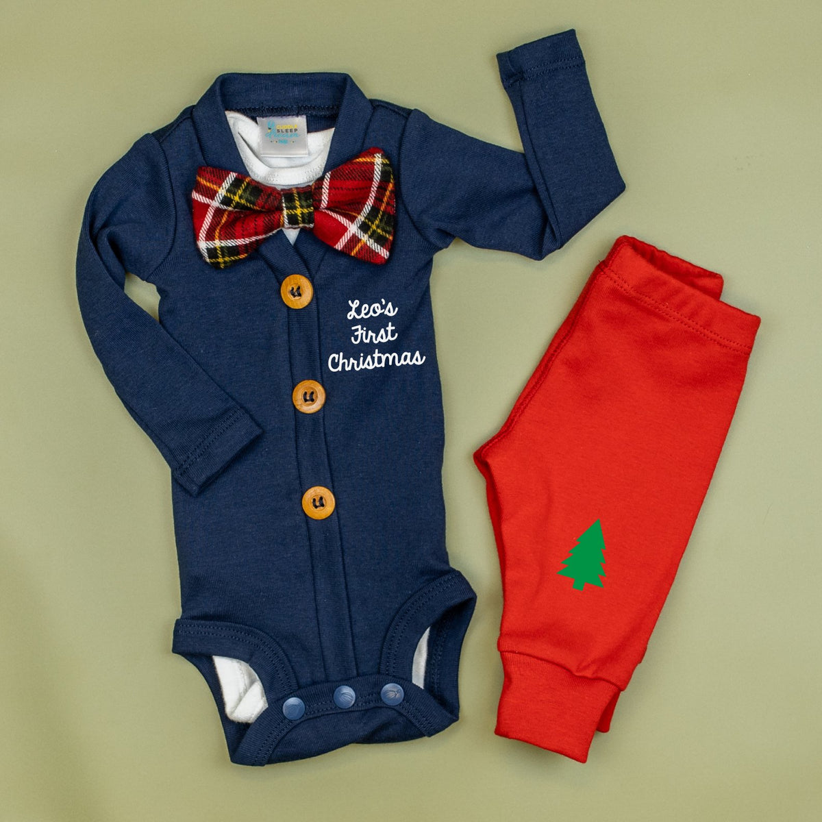 Cuddle Sleep Dream Bowtie Bodysuit Heritage Plaid Bowtie Bodysuit