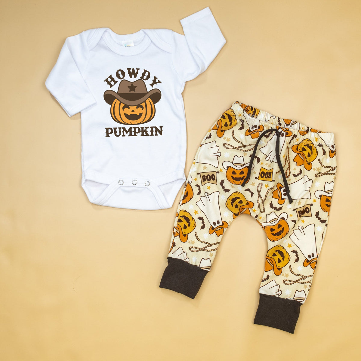 Cuddle Sleep Dream Howdy Pumpkin | White Bodysuit