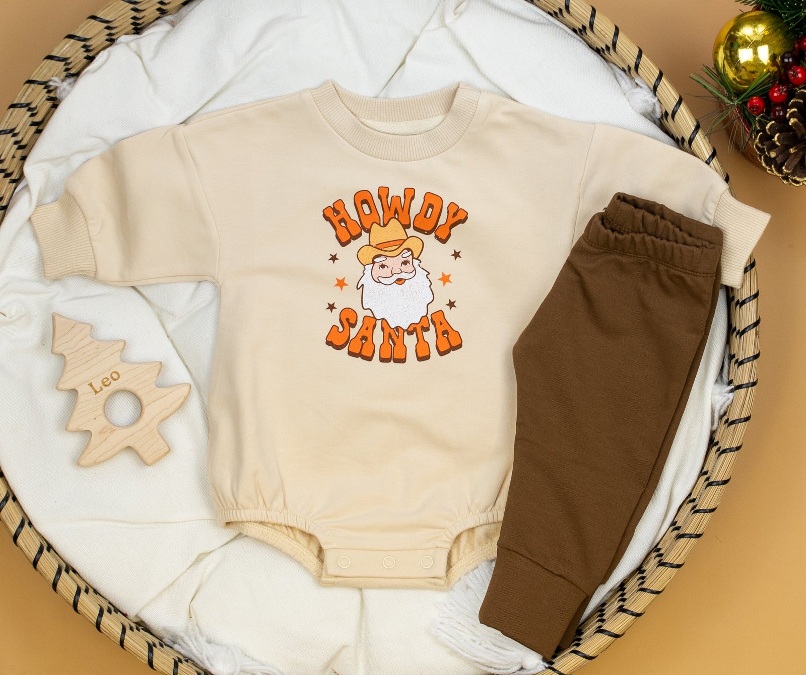 Cuddle Sleep Dream Howdy Santa | Sweater Romper