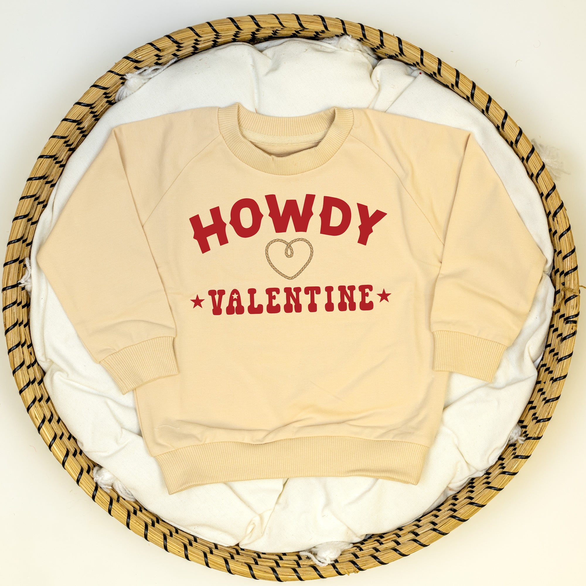 Cuddle Sleep Dream Howdy Valentine | Cream Terry Sweatshirt