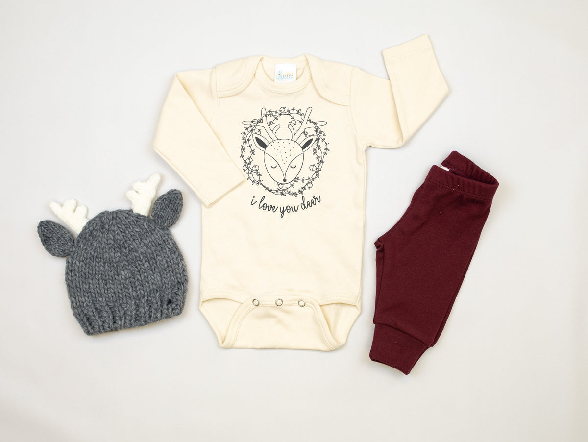 Cuddle Sleep Dream I Love You Deer | Natural Onesie