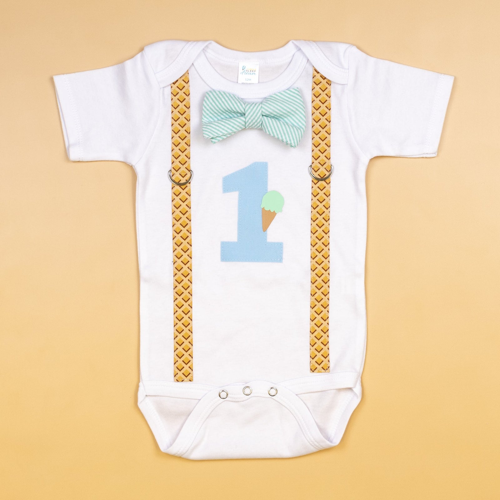 Cuddle Sleep Dream Oh Snap Ice Cream 1st Birthday Onesie