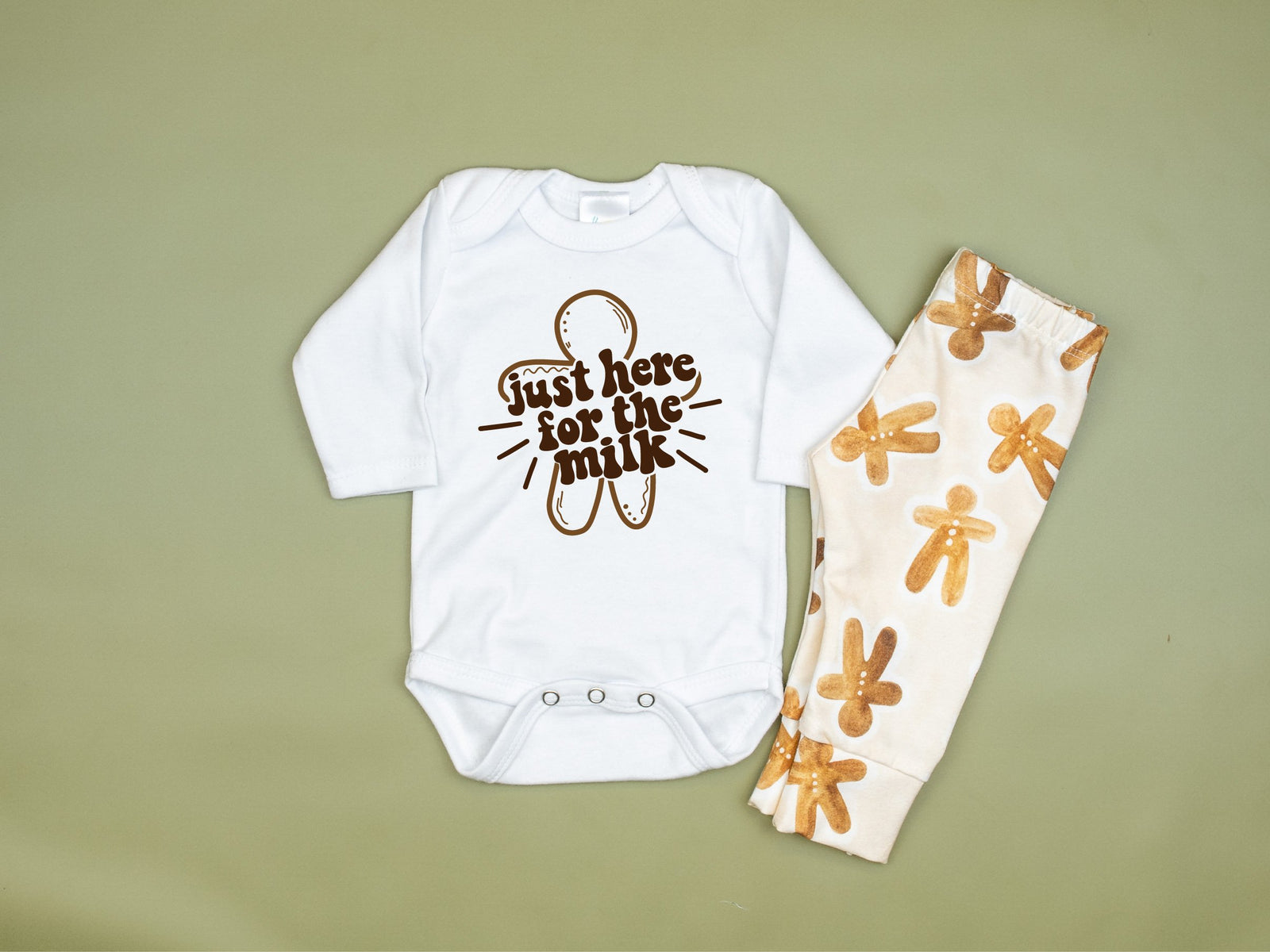 Cuddle Sleep Dream Newborn Long Sleeve Just Here for the Milk Bodysuit