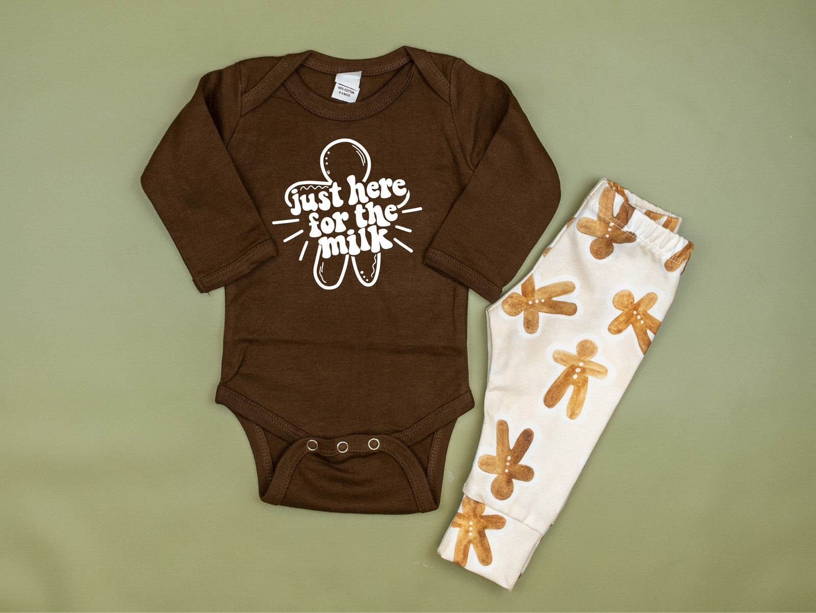 Cuddle Sleep Dream Just Here for the Milk Bodysuit - BROWN