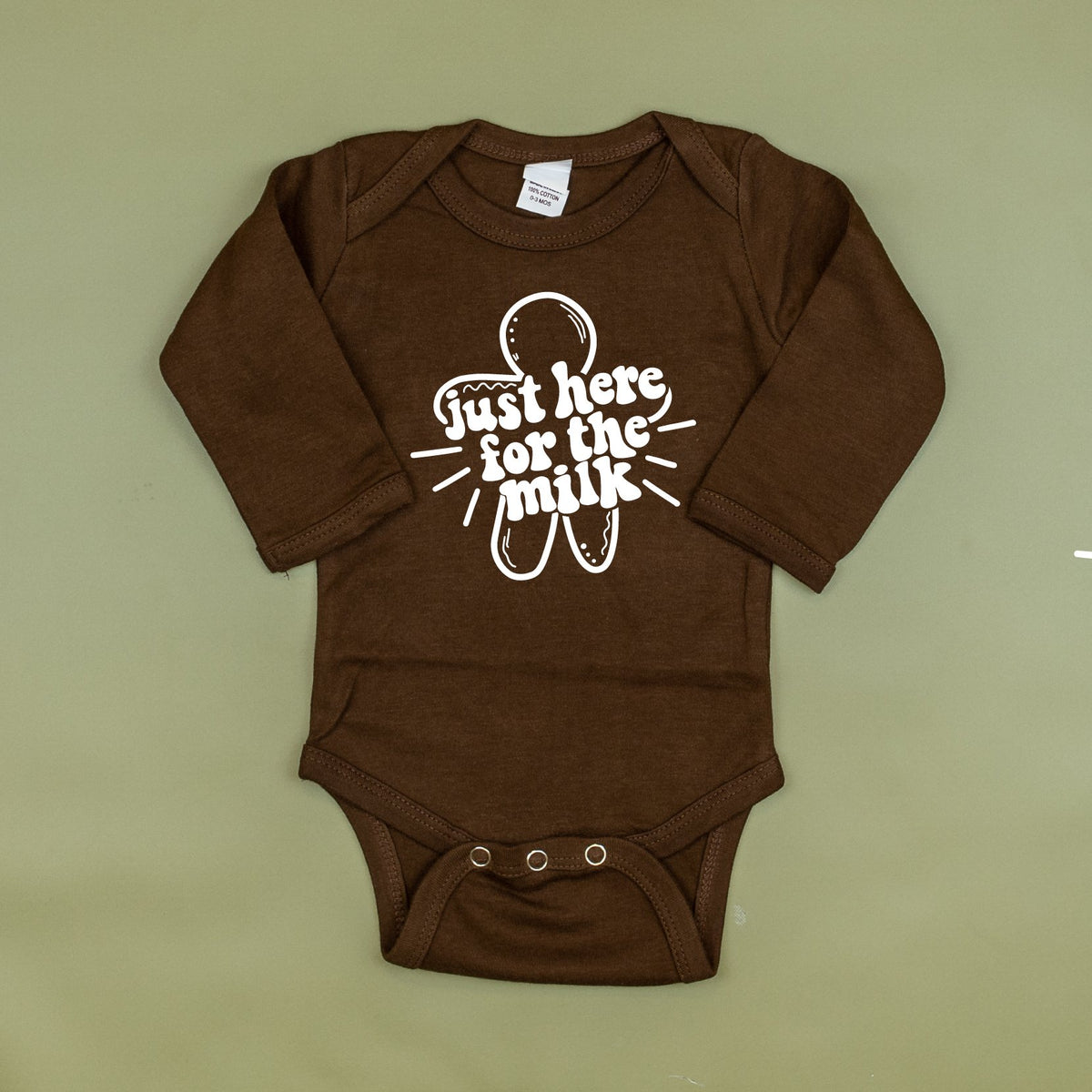 Cuddle Sleep Dream Just Here for the Milk Bodysuit - BROWN