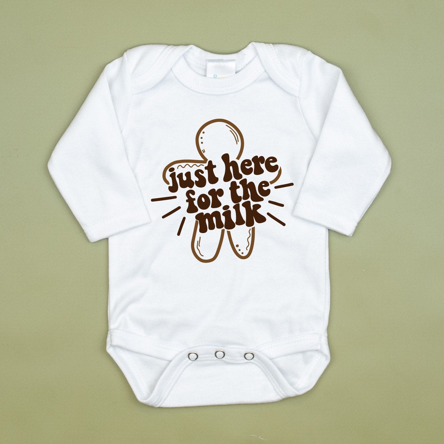 Cuddle Sleep Dream Newborn Long Sleeve Just Here for the Milk Bodysuit