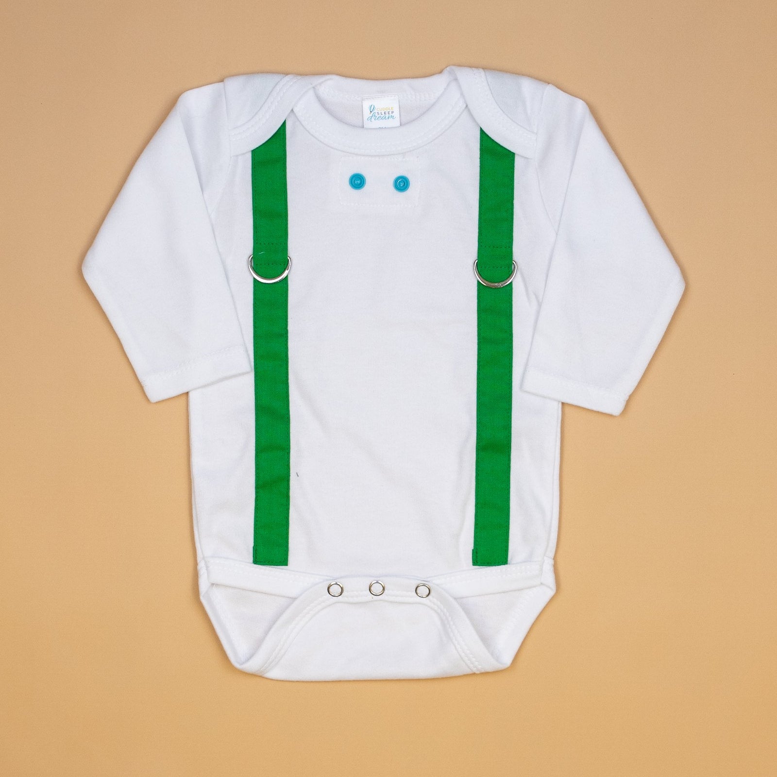 Cuddle Sleep Dream Oh Snap Kelly Green Suspenders - Onesie or Tshirt