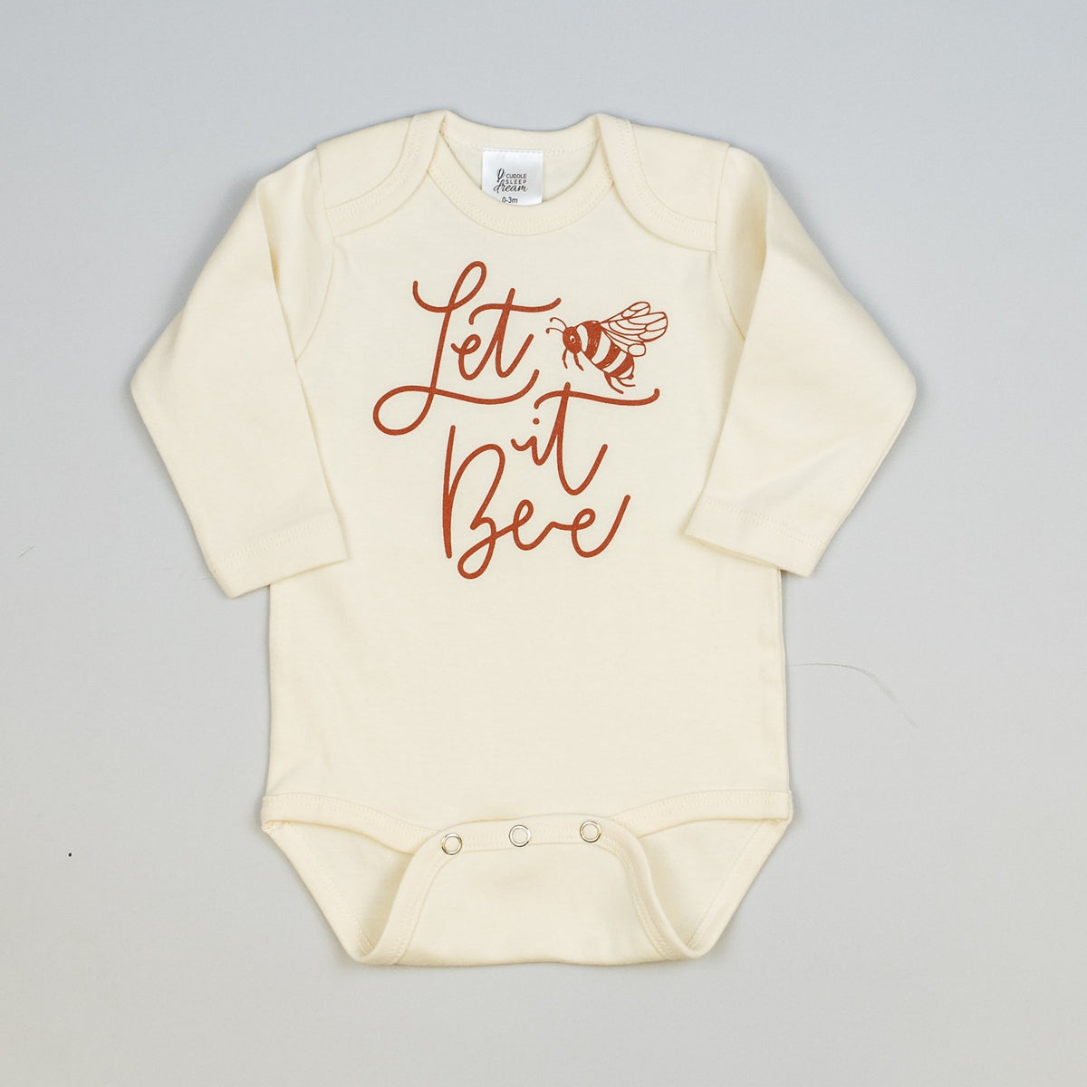 Cuddle Sleep Dream 0-3m Long Sleeve (Natural) Let it Bee Bodysuit