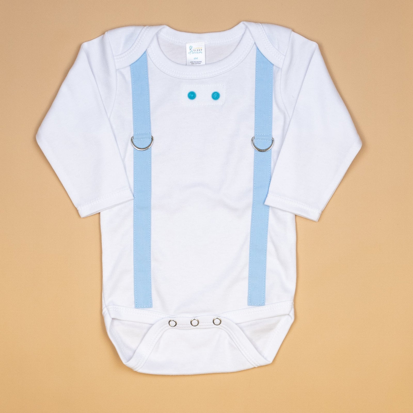 Cuddle Sleep Dream Oh Snap Light Blue Suspenders - Bodysuit or Tshirt