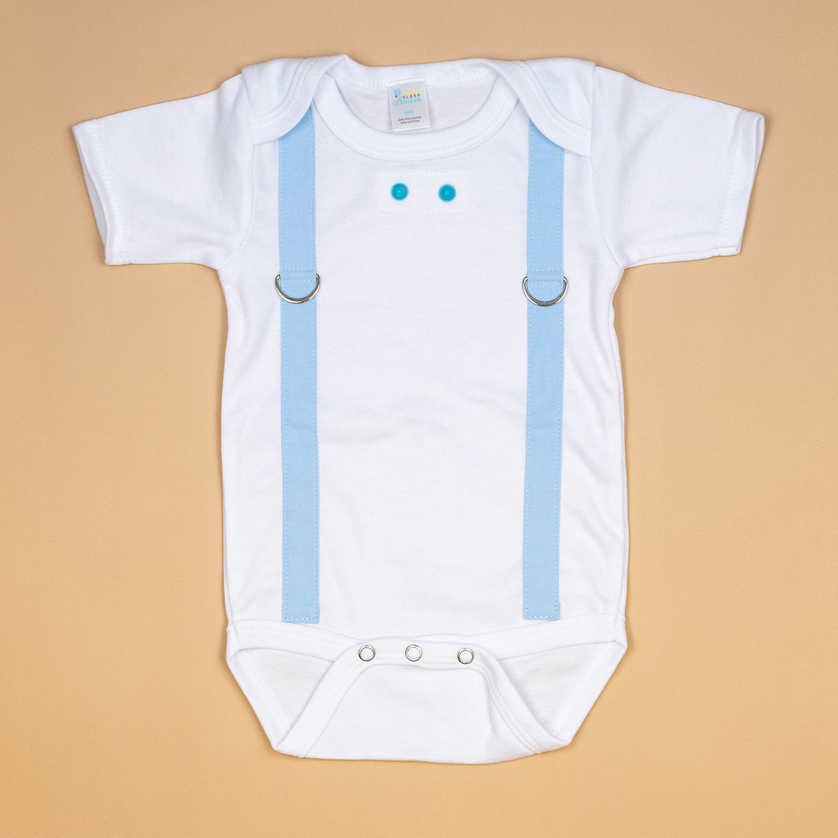 Cuddle Sleep Dream Oh Snap Light Blue Suspenders - Bodysuit or Tshirt