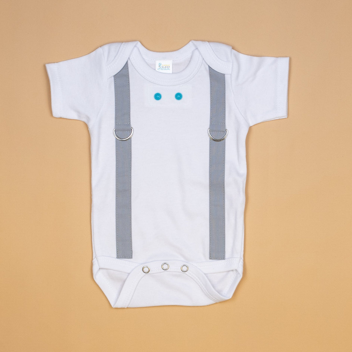 Cuddle Sleep Dream Oh Snap Light Gray Suspenders - Bodysuit or Tshirt