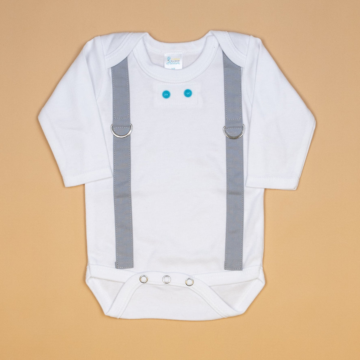 Cuddle Sleep Dream Oh Snap Light Gray Suspenders - Bodysuit or Tshirt