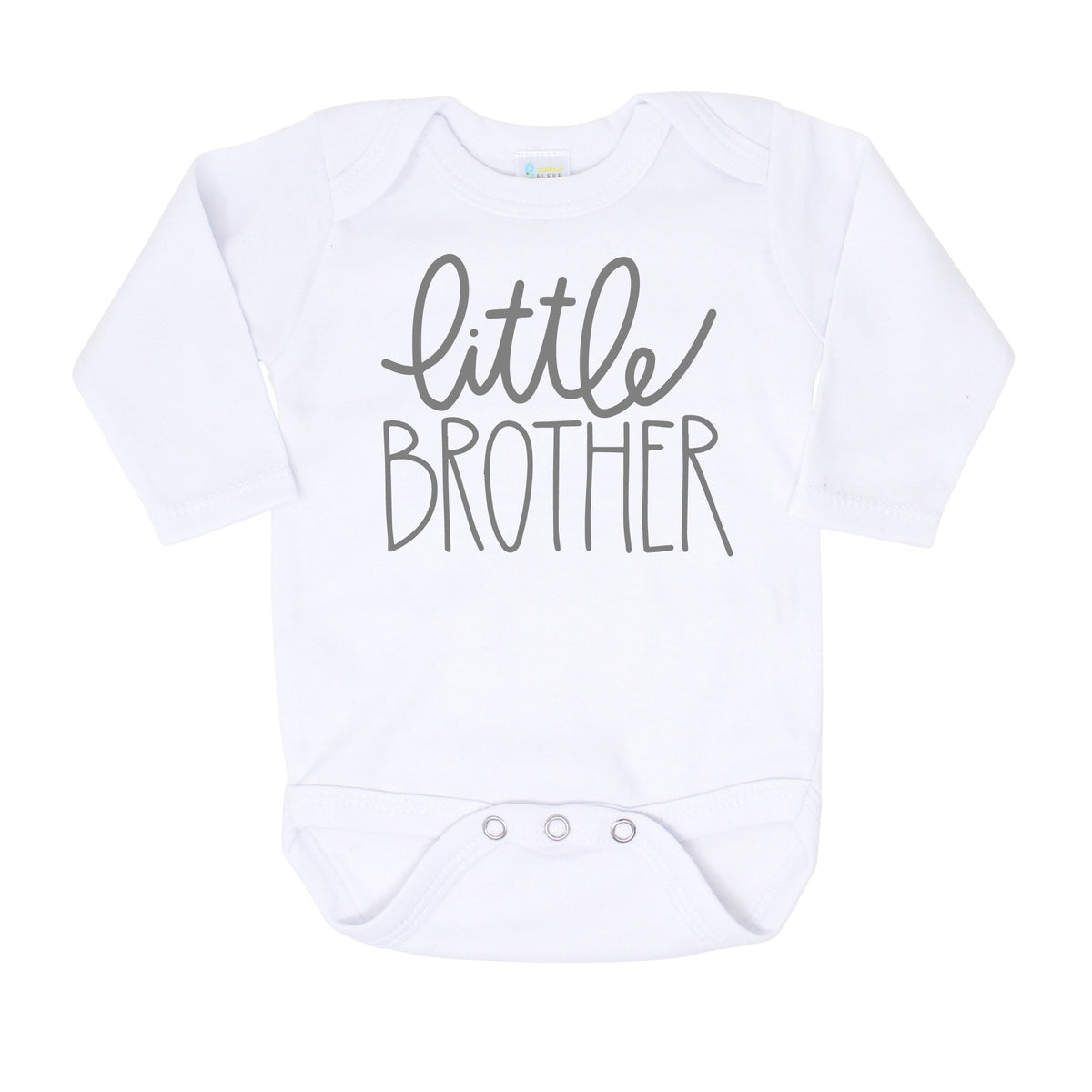 Cuddle Sleep Dream Little Brother Onesie | Script, Light Gray