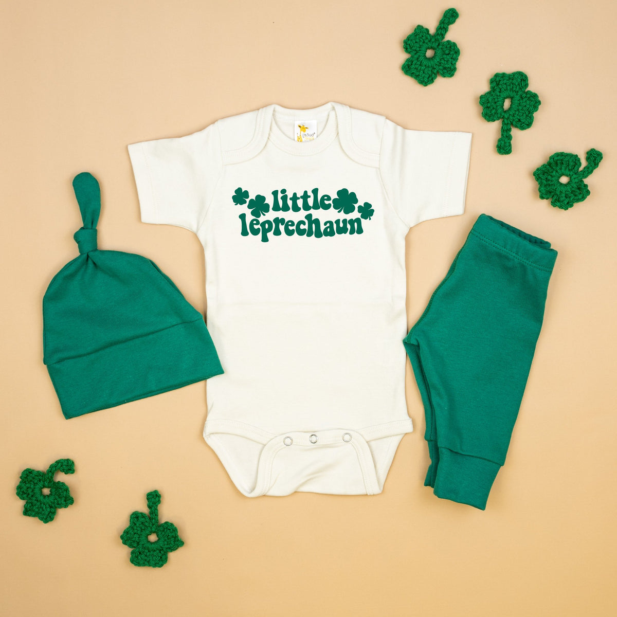 Cuddle Sleep Dream Little Leprechaun | Natural Bodysuit