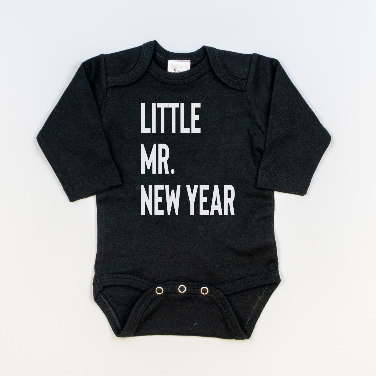 Cuddle Sleep Dream Little Mr. New Year | Black Bodysuit