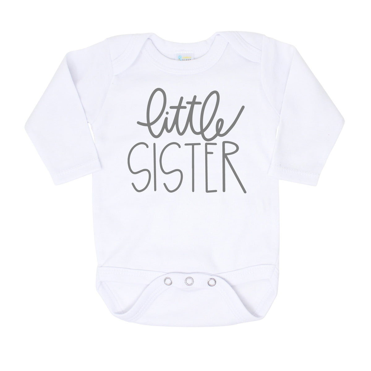 Cuddle Sleep Dream Little Sister Onesie - Script - Light Gray