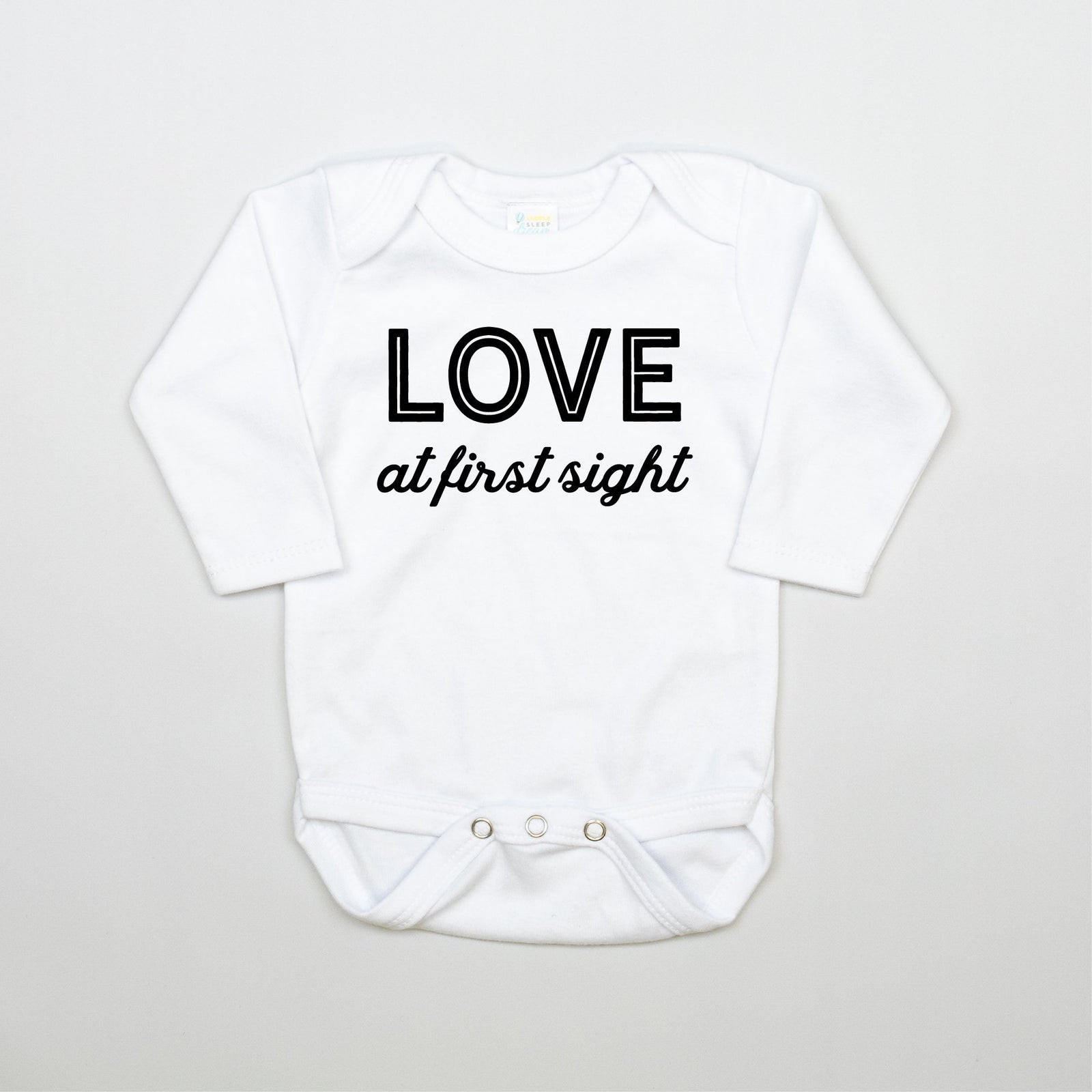 Cuddle Sleep Dream Love at First Sight | White Onesie | Black Writing