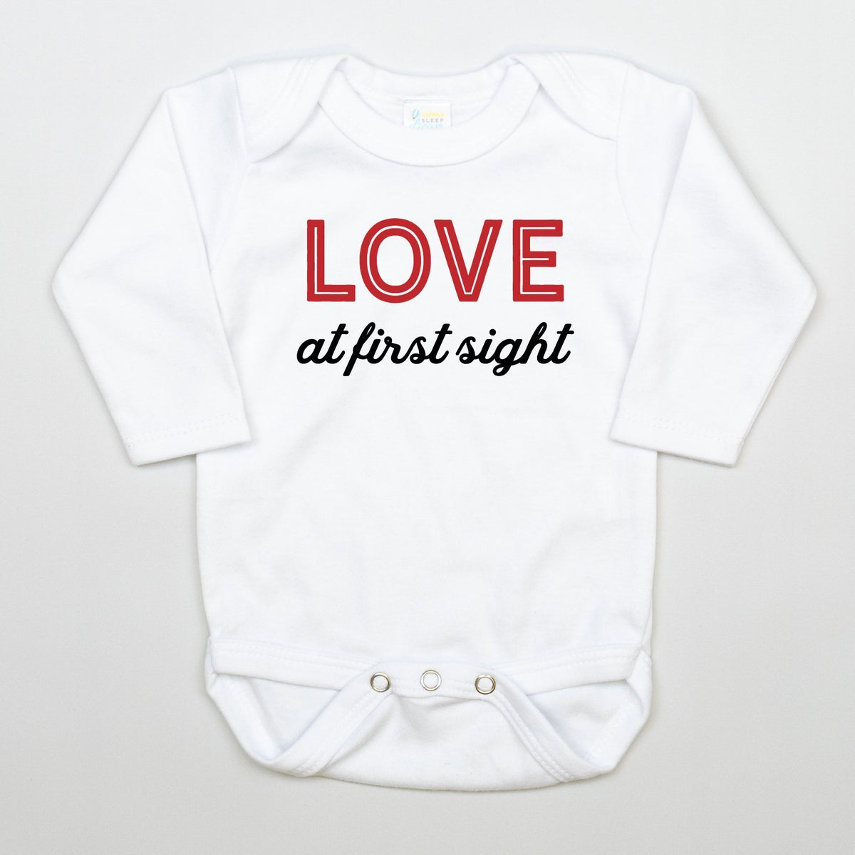 Cuddle Sleep Dream Love at First Sight | White Onesie | RED &amp; Black Writing