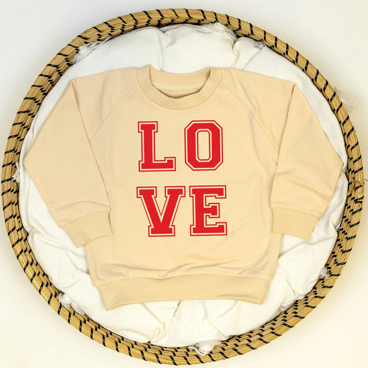 Cuddle Sleep Dream LOVE | Cream Terry Sweatshirt