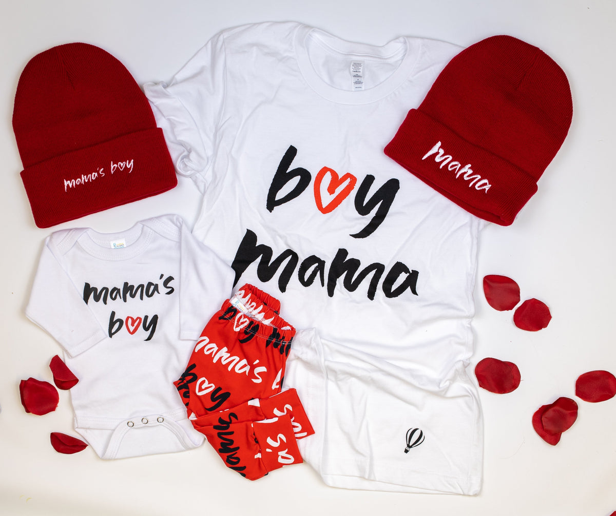 Cuddle Sleep Dream Mama&#39;s Boy | Red Knit Beanie
