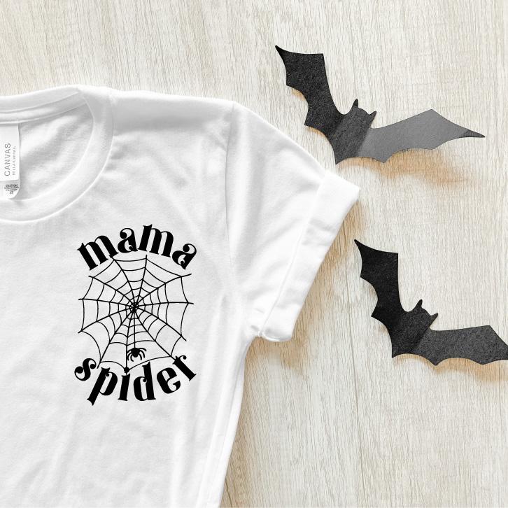Cuddle Sleep Dream Adult Tees Mama Spider | Pocket | White Tshirt Short Sleeve