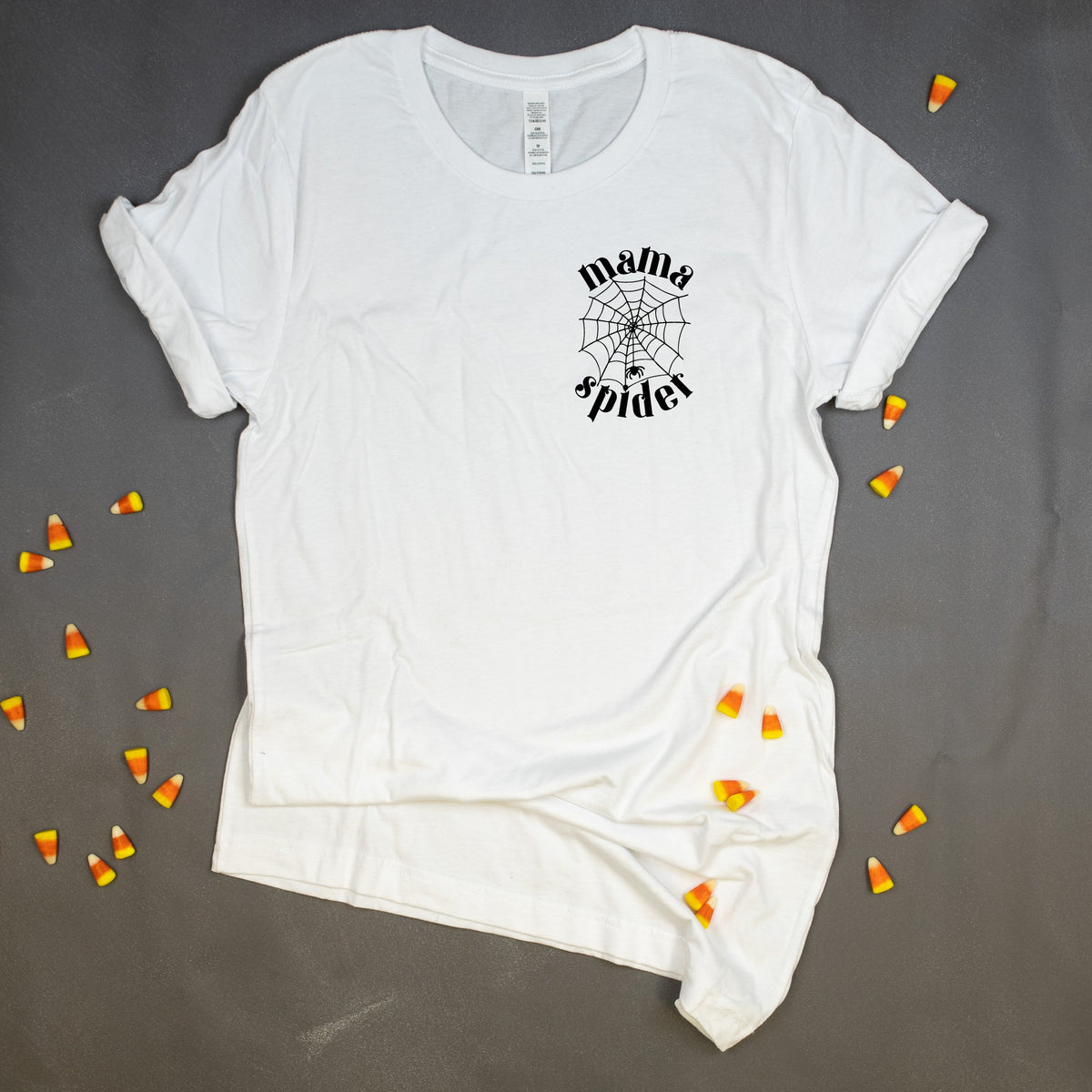 Cuddle Sleep Dream Adult Tees Mama Spider | Pocket | White Unisex Tshirt