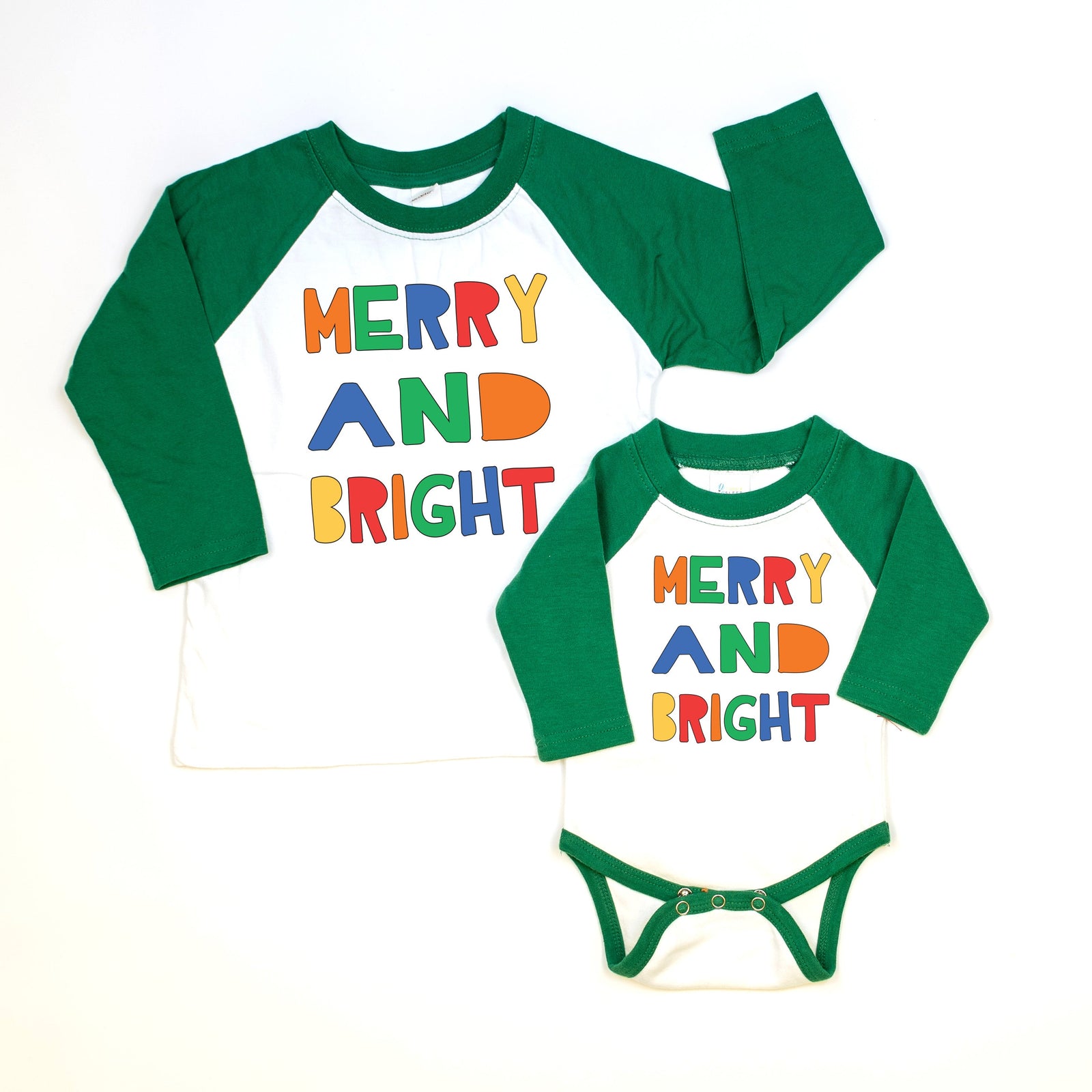 Cuddle Sleep Dream Merry & Bright | GREEN Raglan | Onesie or Tee