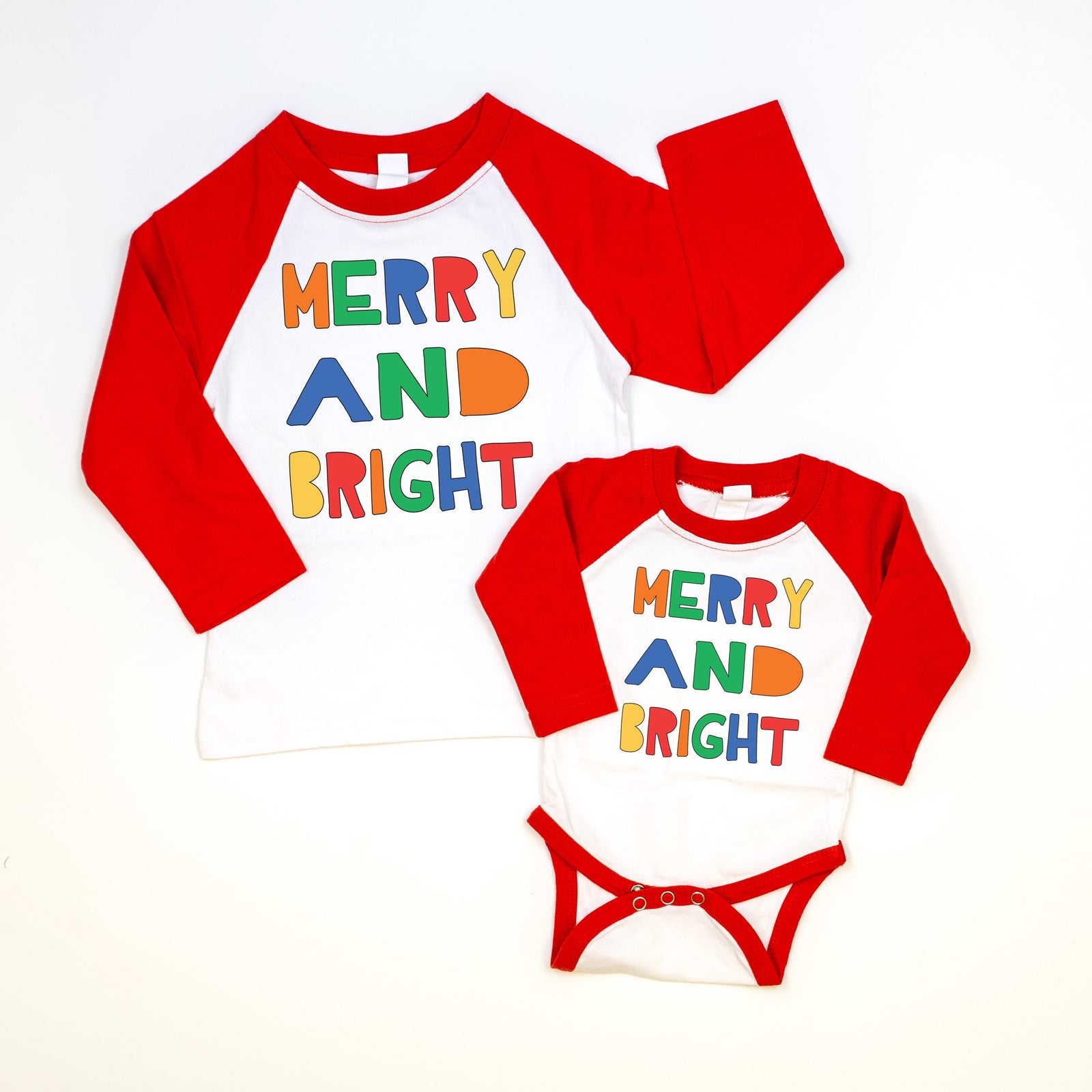 Cuddle Sleep Dream Merry & Bright | RED Raglan | Onesie or Tee