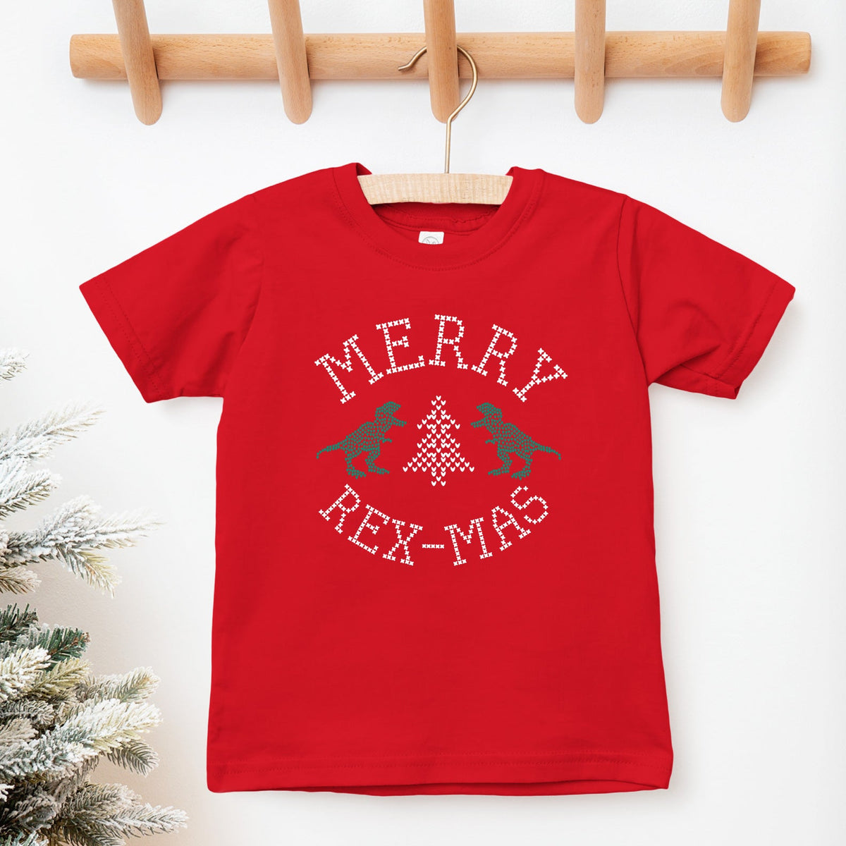 Cuddle Sleep Dream Graphic Tee Merry Rex-Mas | Christmas Dinosaur Tshirt