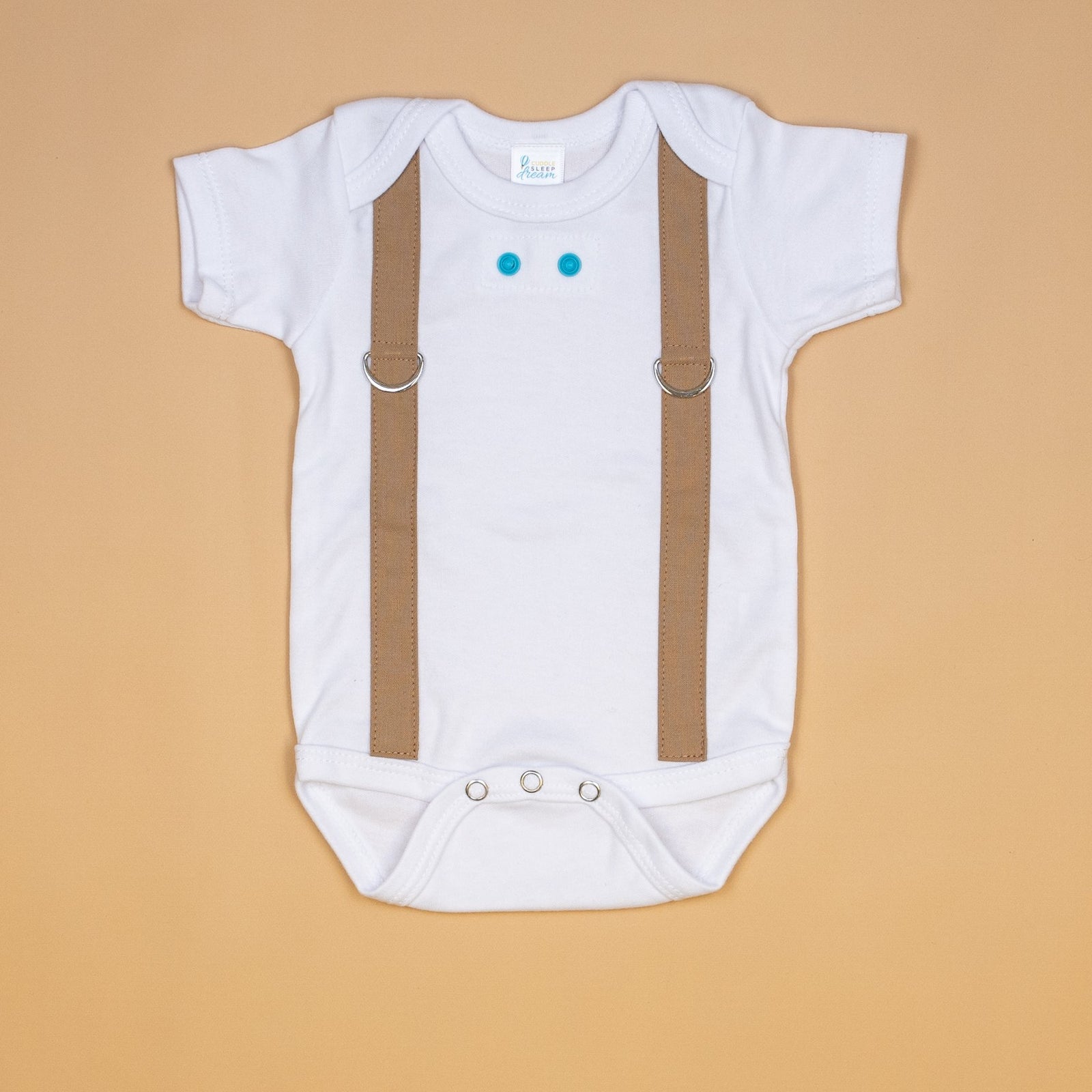 Cuddle Sleep Dream Oh Snap Mocha Suspenders - Bodysuit or Tshirt