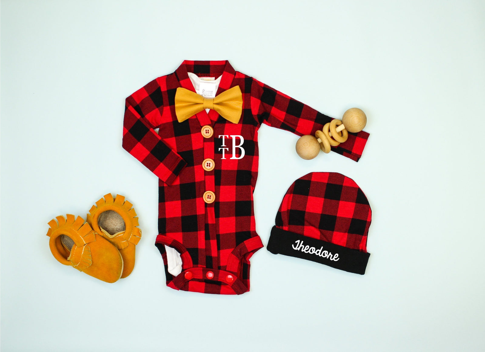 Cuddle Sleep Dream Cardigan Monogrammed Cardisuit Bundle | Buffalo Plaid