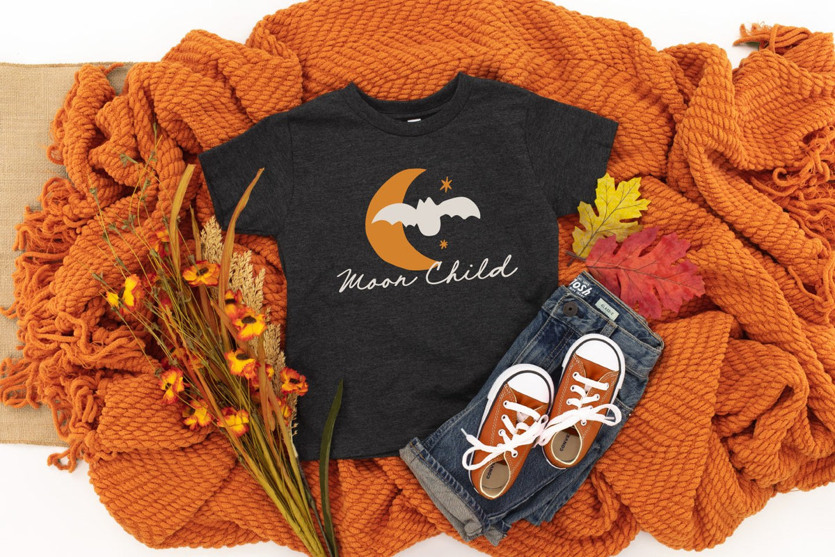 Cuddle Sleep Dream Moon Child | Heathered Black Short Sleeve Tshirt