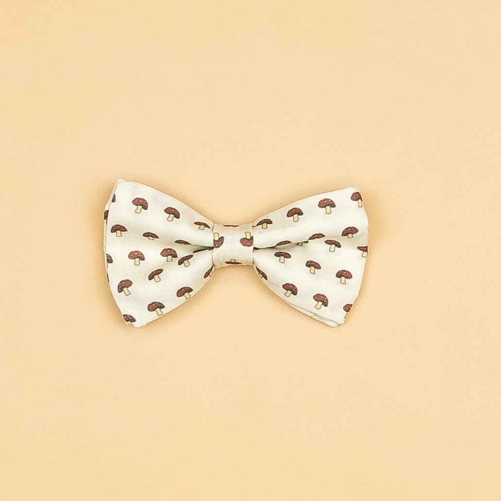 Cuddle Sleep Dream Bowtie Bodysuit Mushrooms on Cream Bowtie Bodysuit