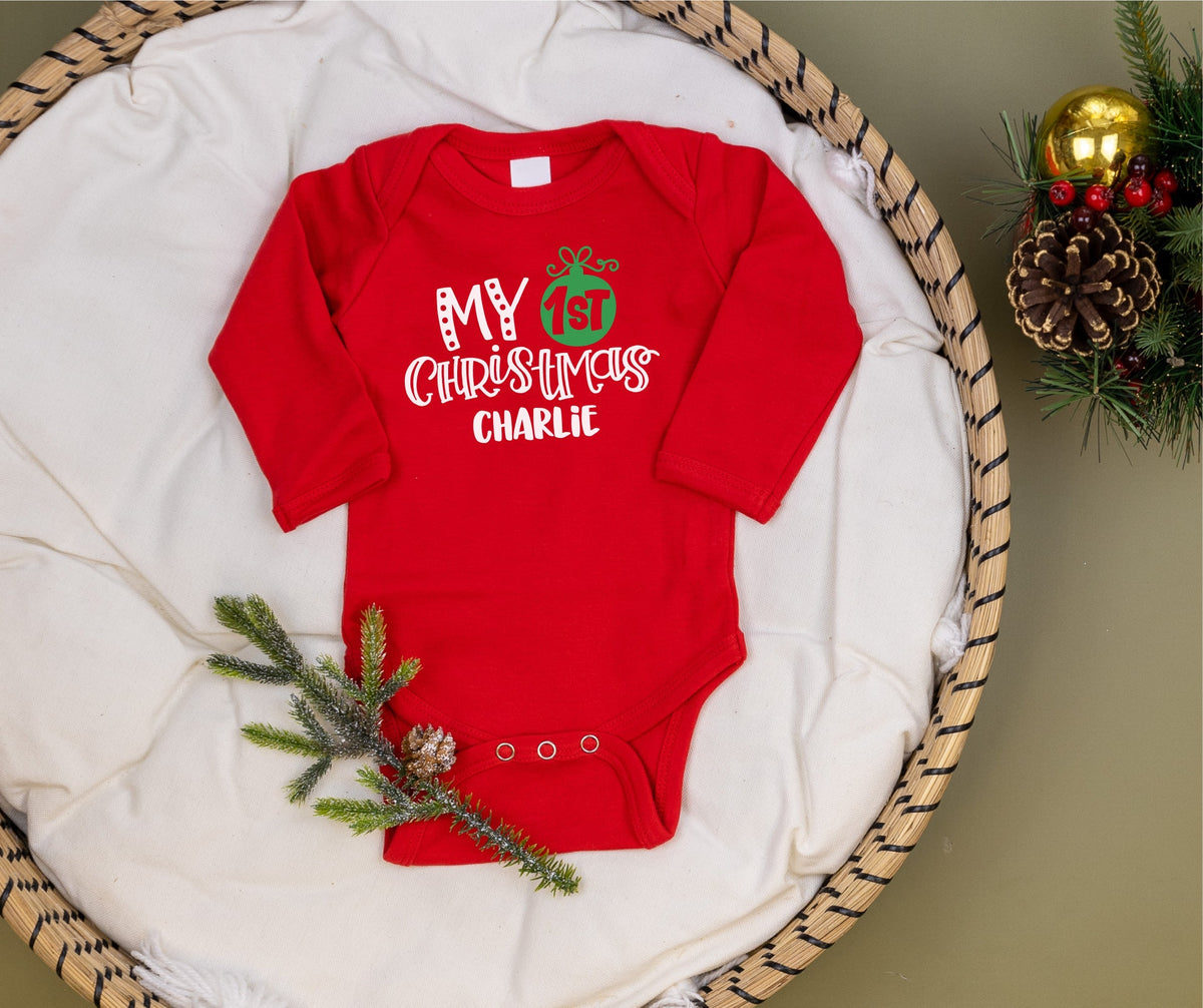 Cuddle Sleep Dream My 1st Christmas | Red Bodysuit