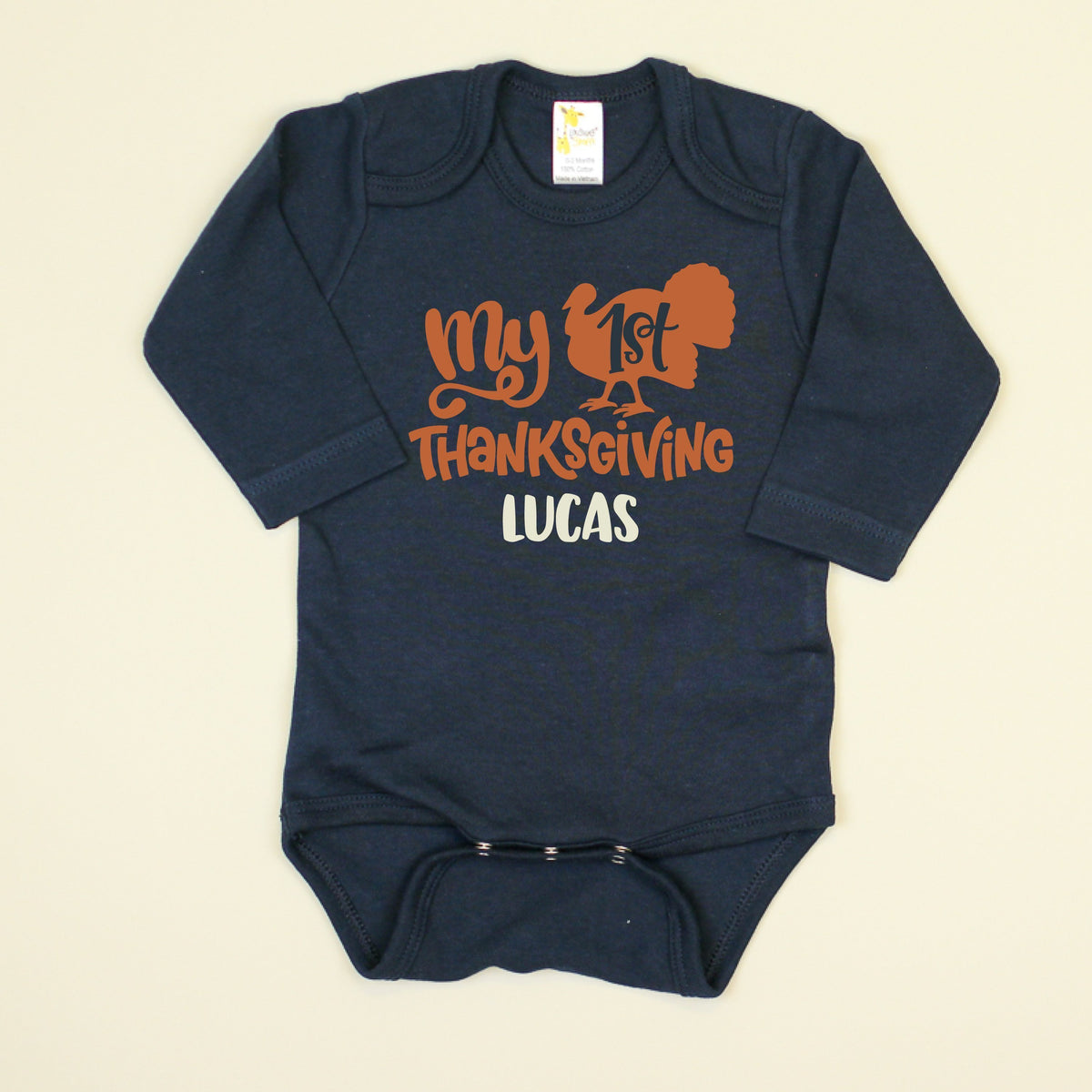 Cuddle Sleep Dream Bundles My 1st Thanksgiving | Navy Onesie