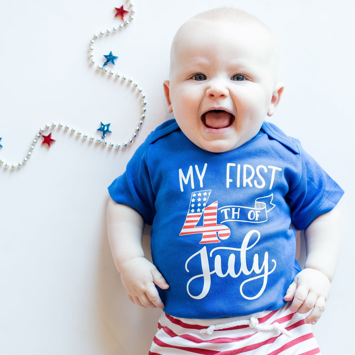 Cuddle Sleep Dream My First 4th of July | Blue Bodysuit