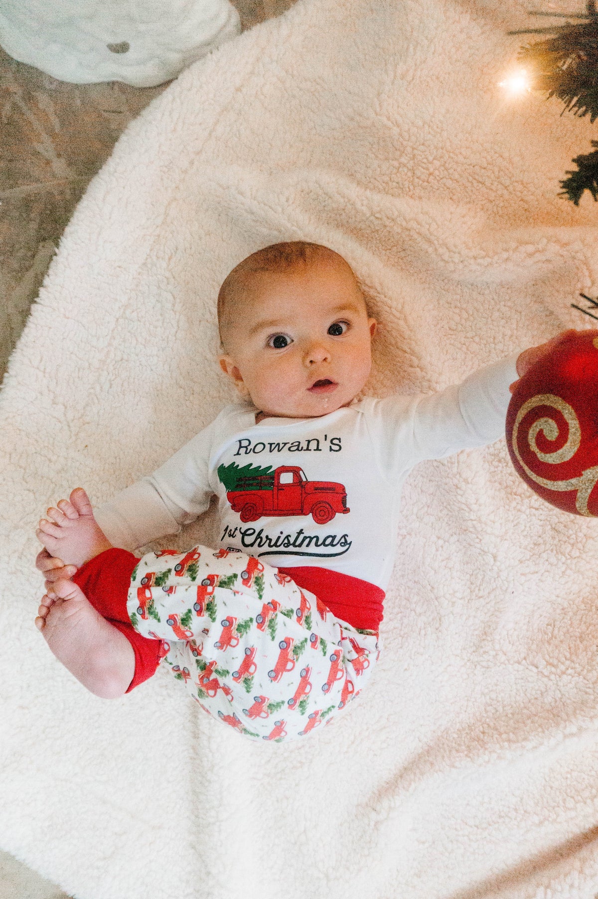 Cuddle Sleep Dream My First Christmas Truck Onesie