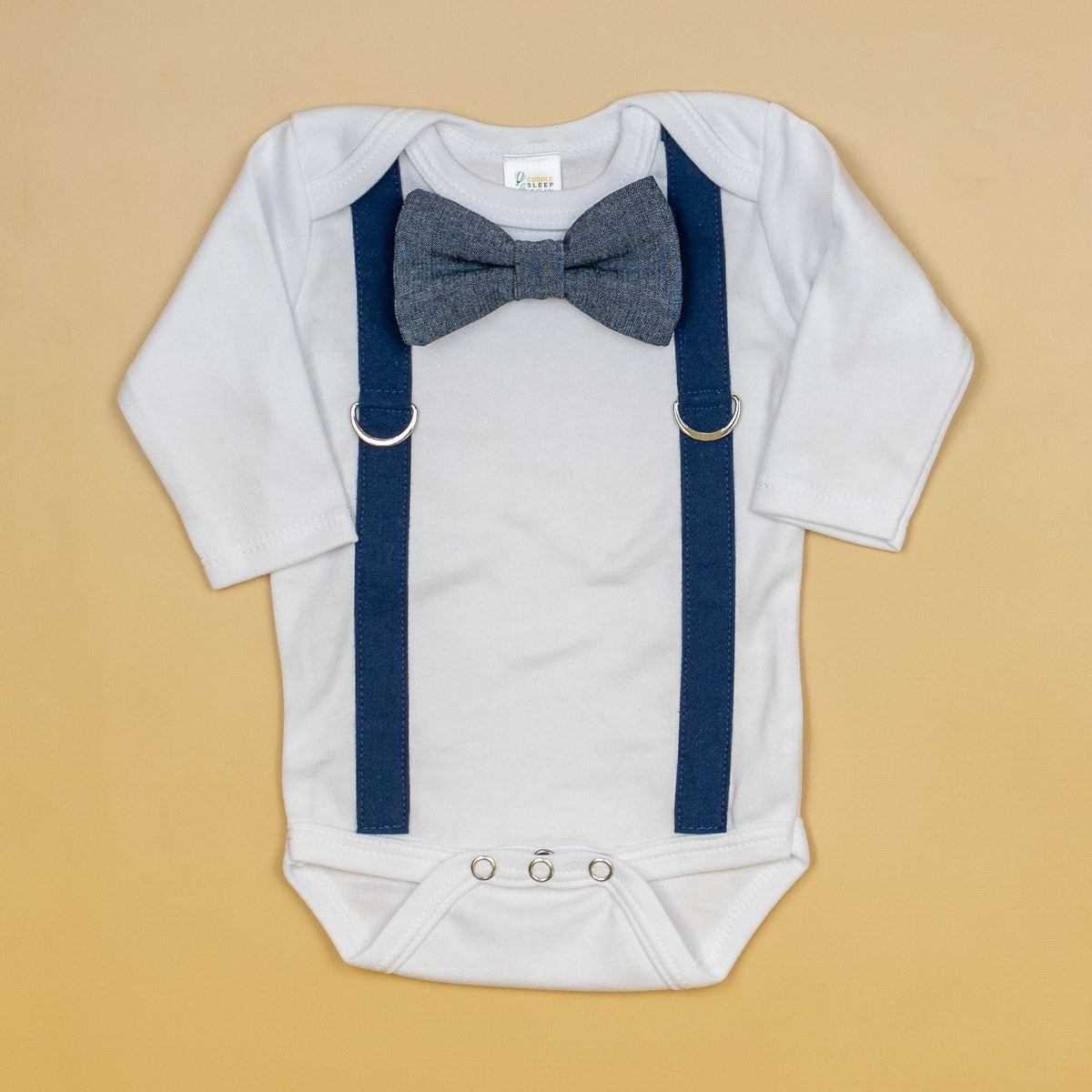 Cuddle Sleep Dream Oh Snap Navy Suspender / Blue Chambray Bowtie