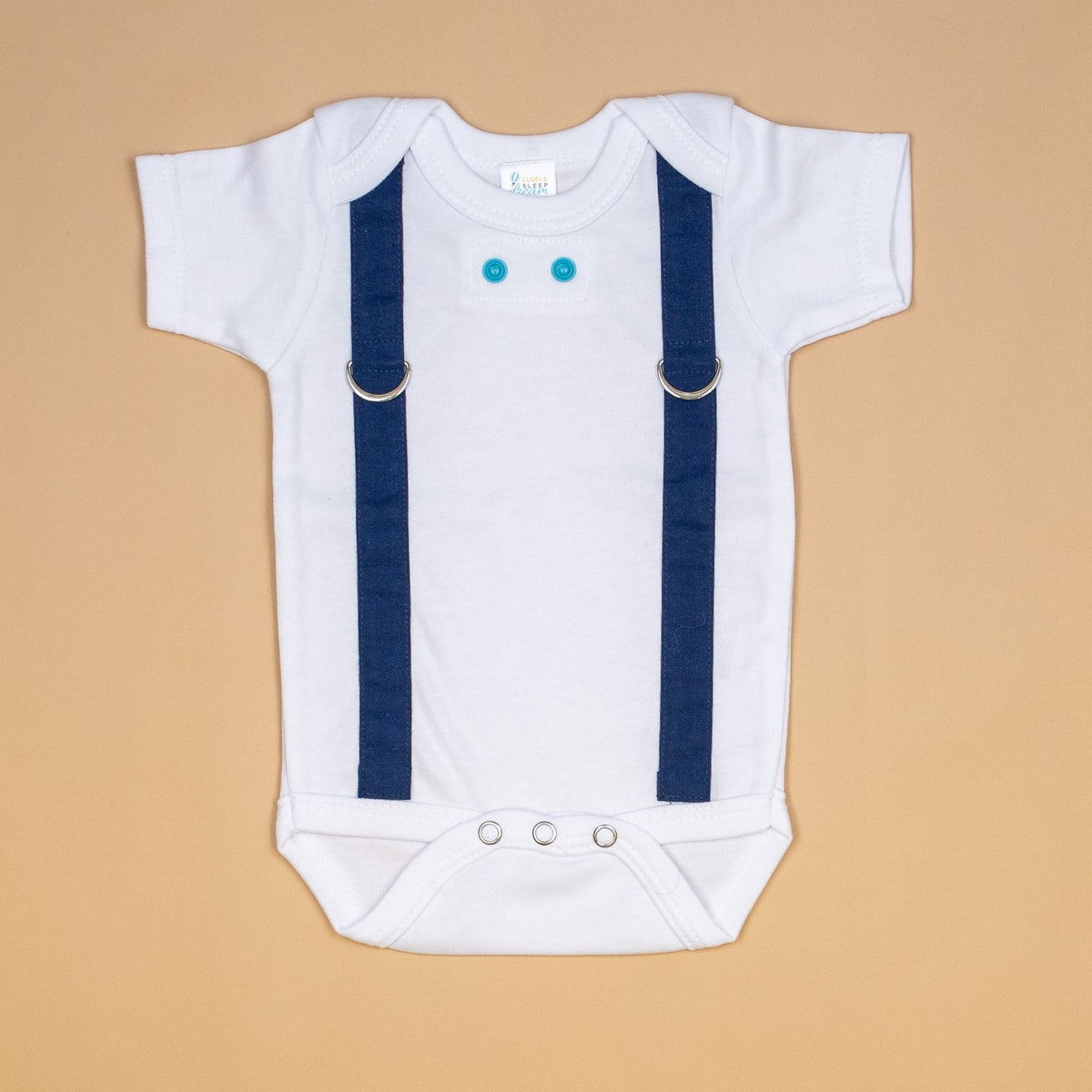 Cuddle Sleep Dream Oh Snap Navy Suspenders - Bodysuit or Tshirt