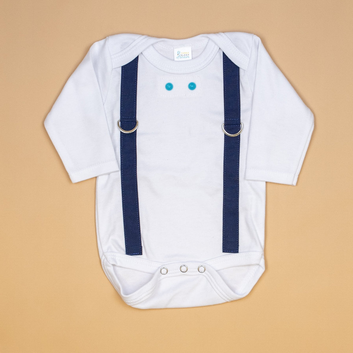 Cuddle Sleep Dream Oh Snap Navy Suspenders - Bodysuit or Tshirt