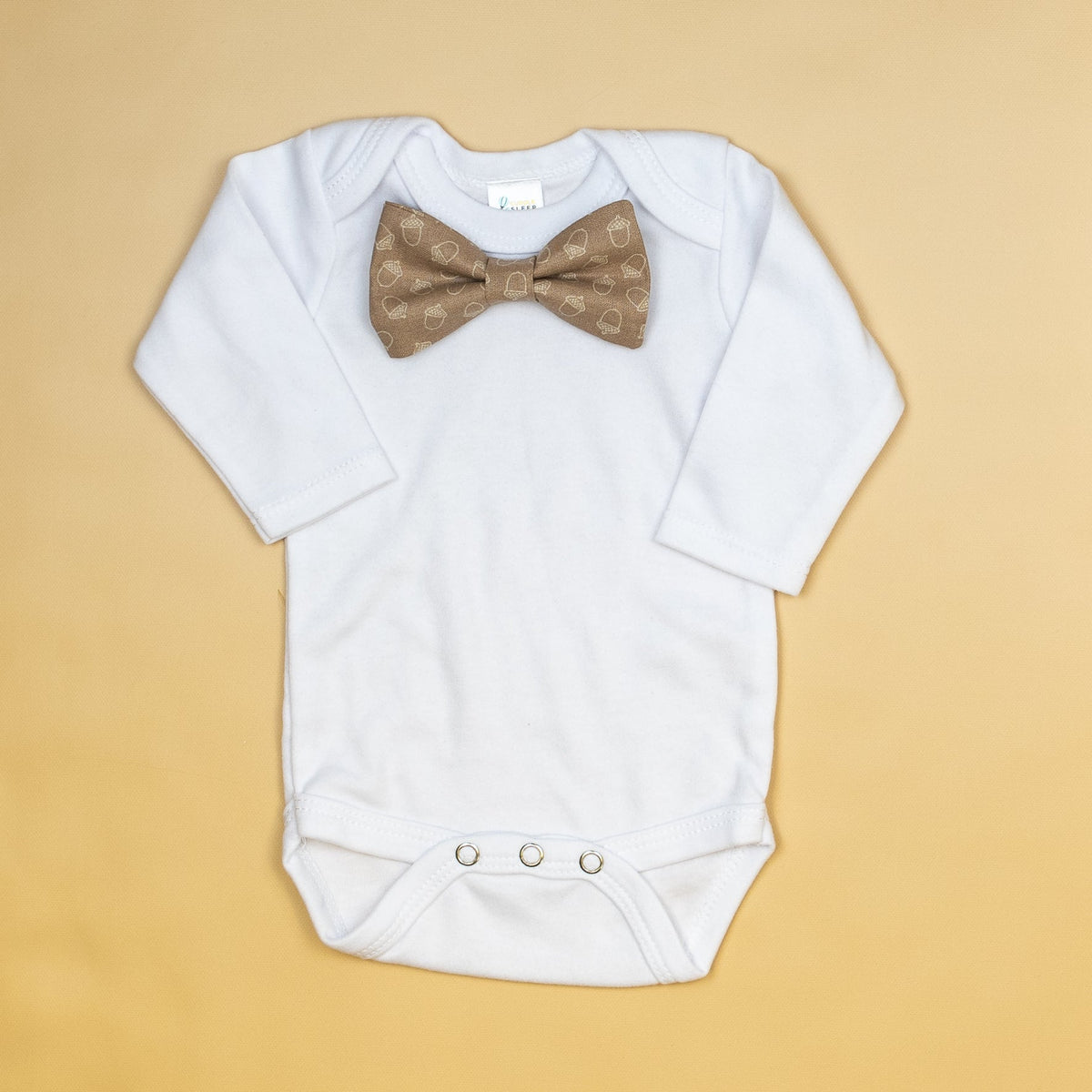 Cuddle Sleep Dream Bowtie Bodysuit Neutral Acorns Bowtie Bodysuit