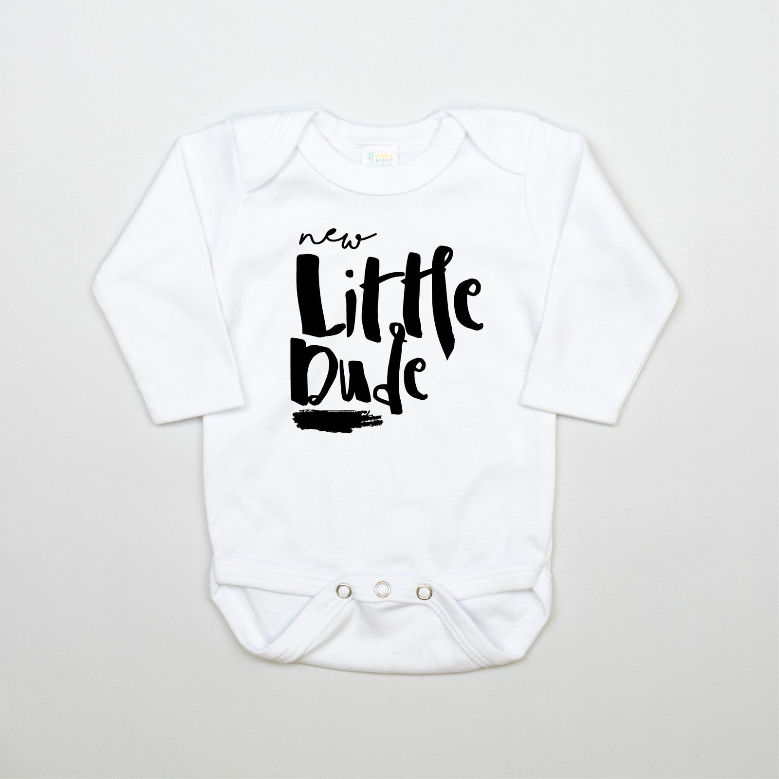 Cuddle Sleep Dream New Little Dude Onesie | White